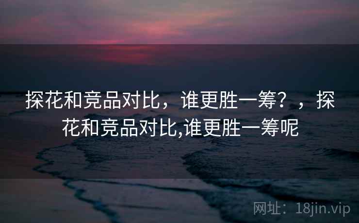 探花和竞品对比，谁更胜一筹？，探花和竞品对比,谁更胜一筹呢