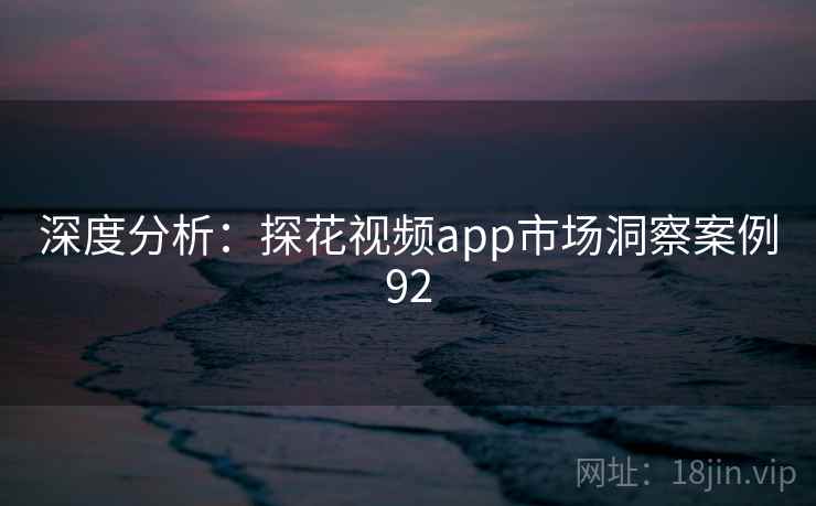 深度分析:探花视频app市场洞察案例92